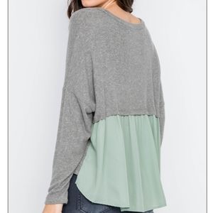 Moss Long Sleeve Knit Button-Front Combo Cardigan